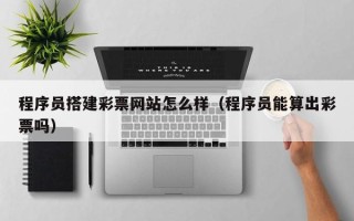 宿迁程序员搭建彩票网站怎么样（程序员能算出彩票吗）